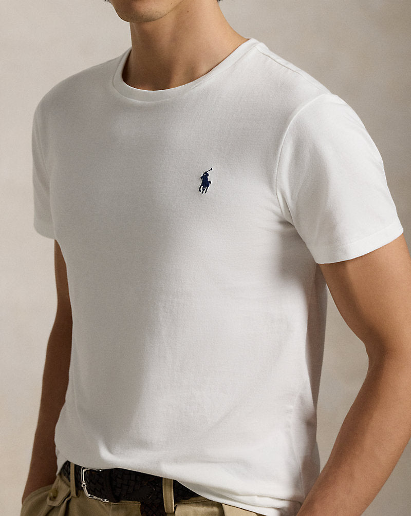 Custom Slim Fit Jersey Crewneck T-Shirt White