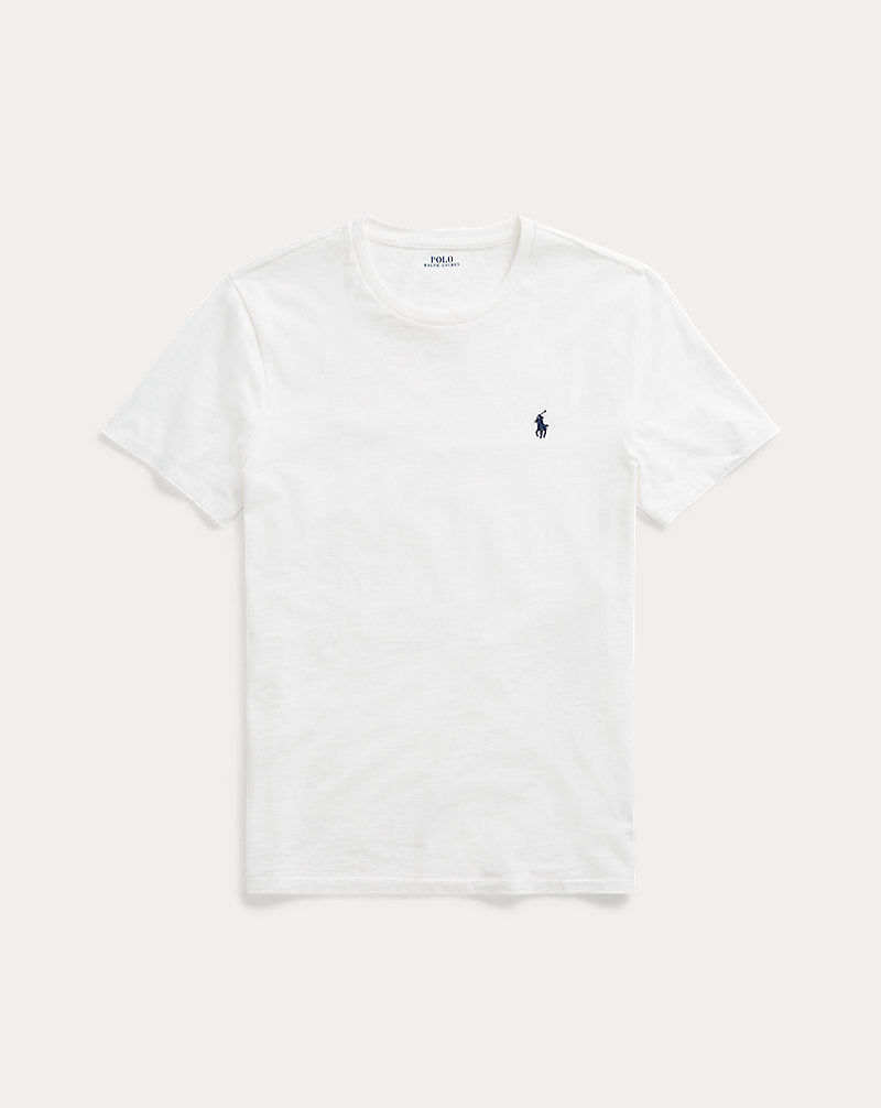 Custom Slim Fit Jersey Crewneck T-Shirt White