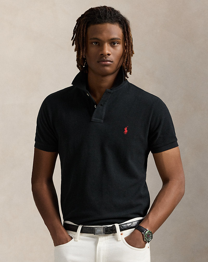 The Iconic Mesh Polo Shirt Black/Red