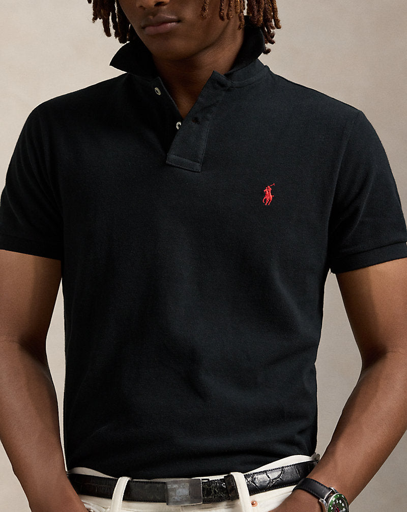 The Iconic Mesh Polo Shirt Black/Red