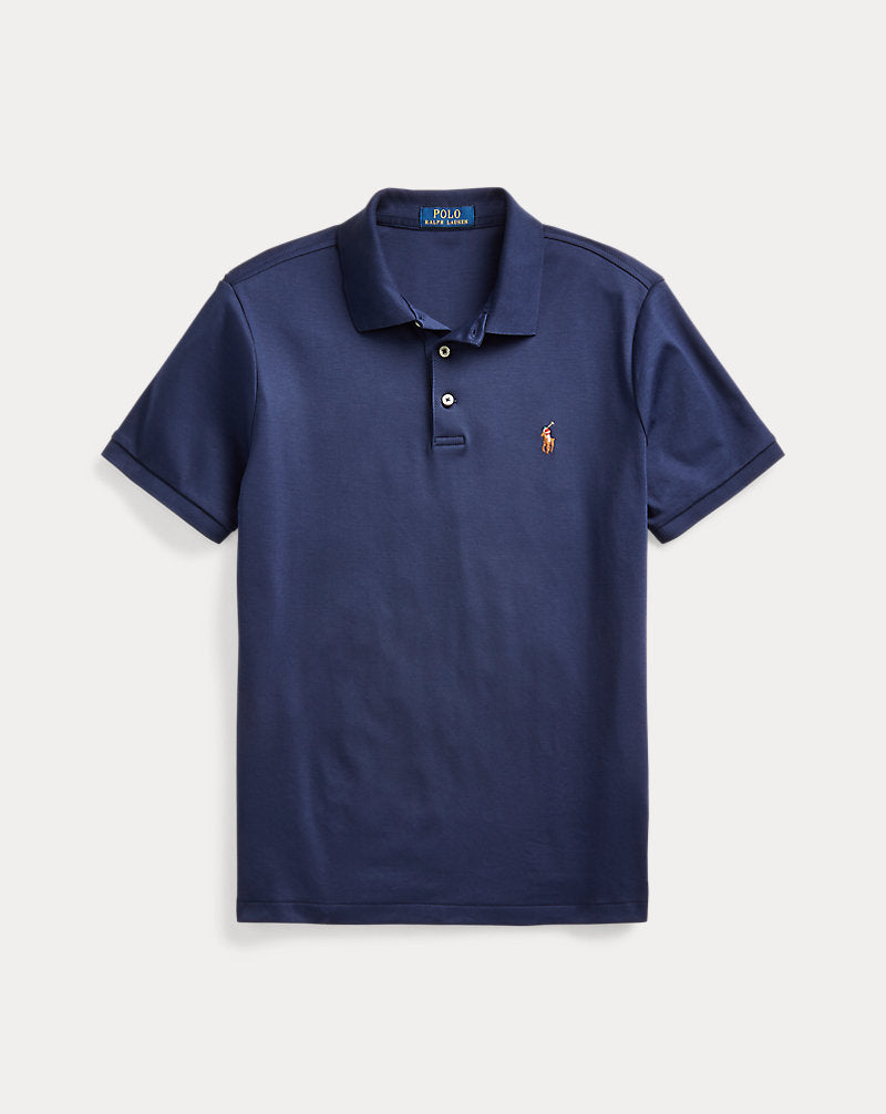 Custom Slim Fit Soft Cotton Polo Shirt Refined Navy