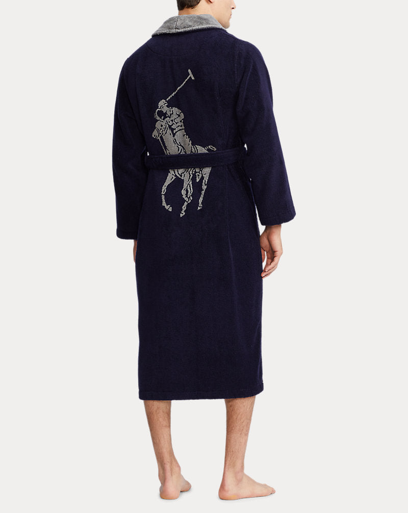 Cotton Terry Robe Navy
