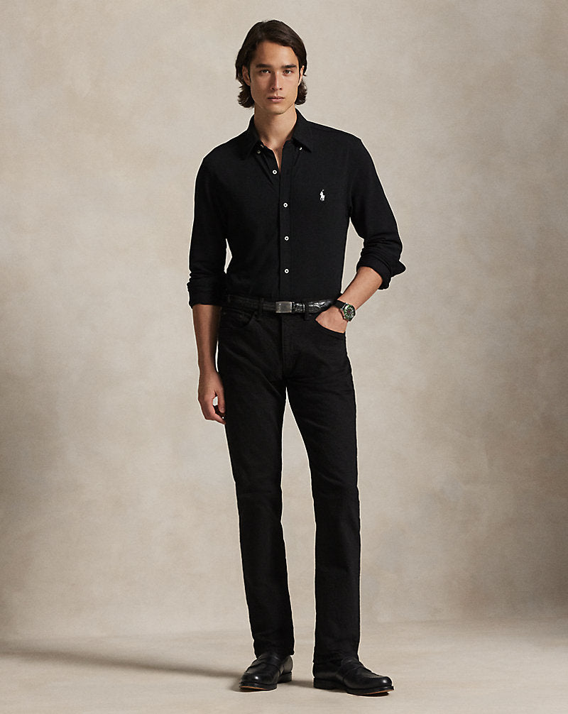 Featherweight Mesh Shirt Polo Black
