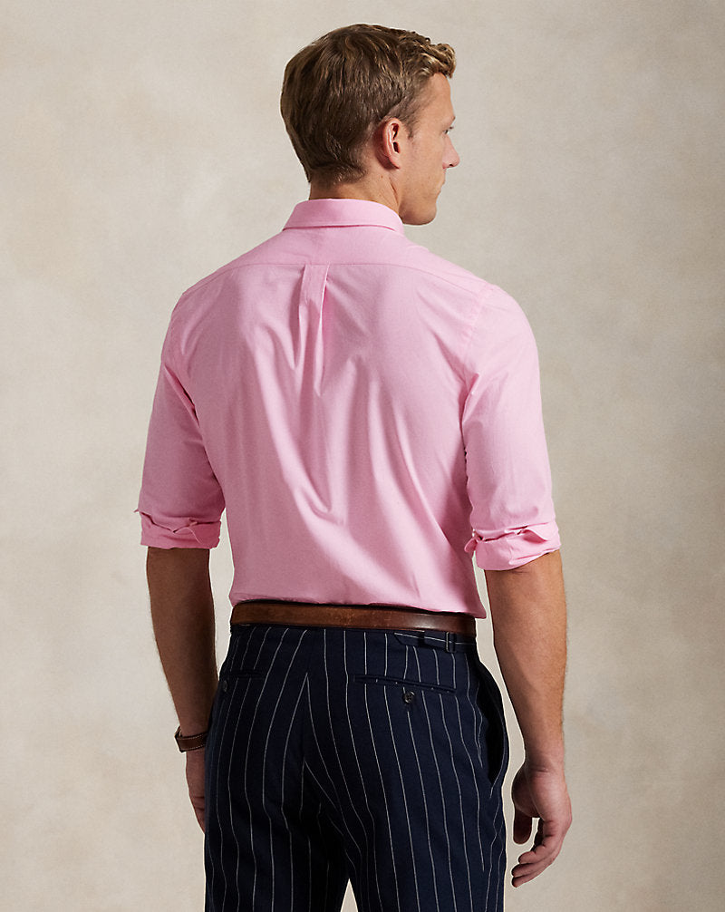Custom Fit Stretch Poplin Shirt Carmel Pink