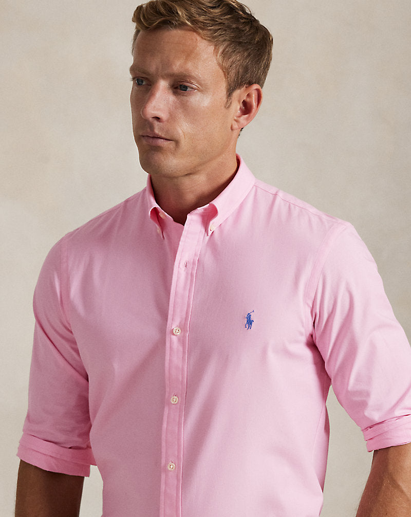 Custom Fit Stretch Poplin Shirt Carmel Pink