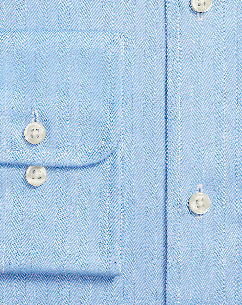 Custom Fit Textured Shirt 5499a Blue