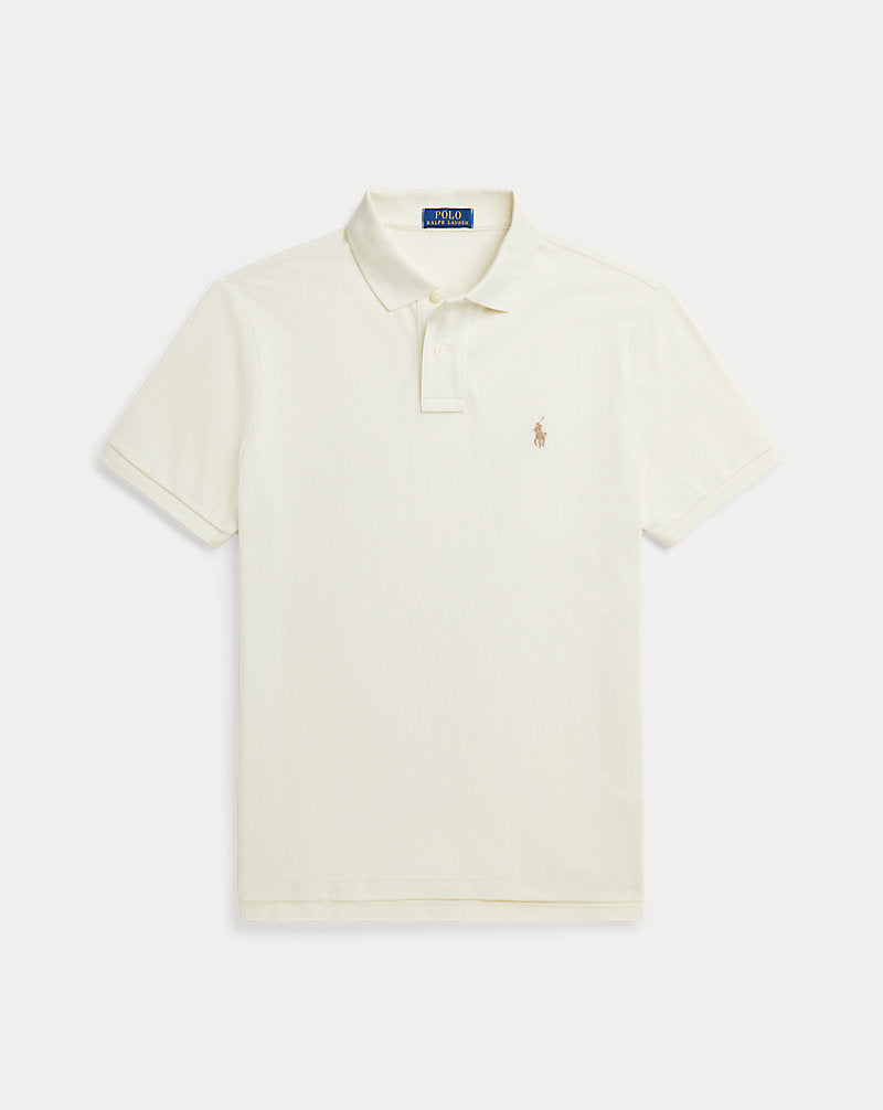 Custom Slim Fit Mesh Polo Shirt Natural-101