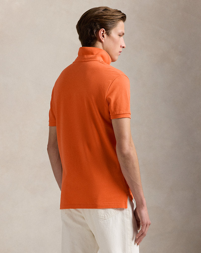Slim Fit Mesh Polo Shirt Spring Melon