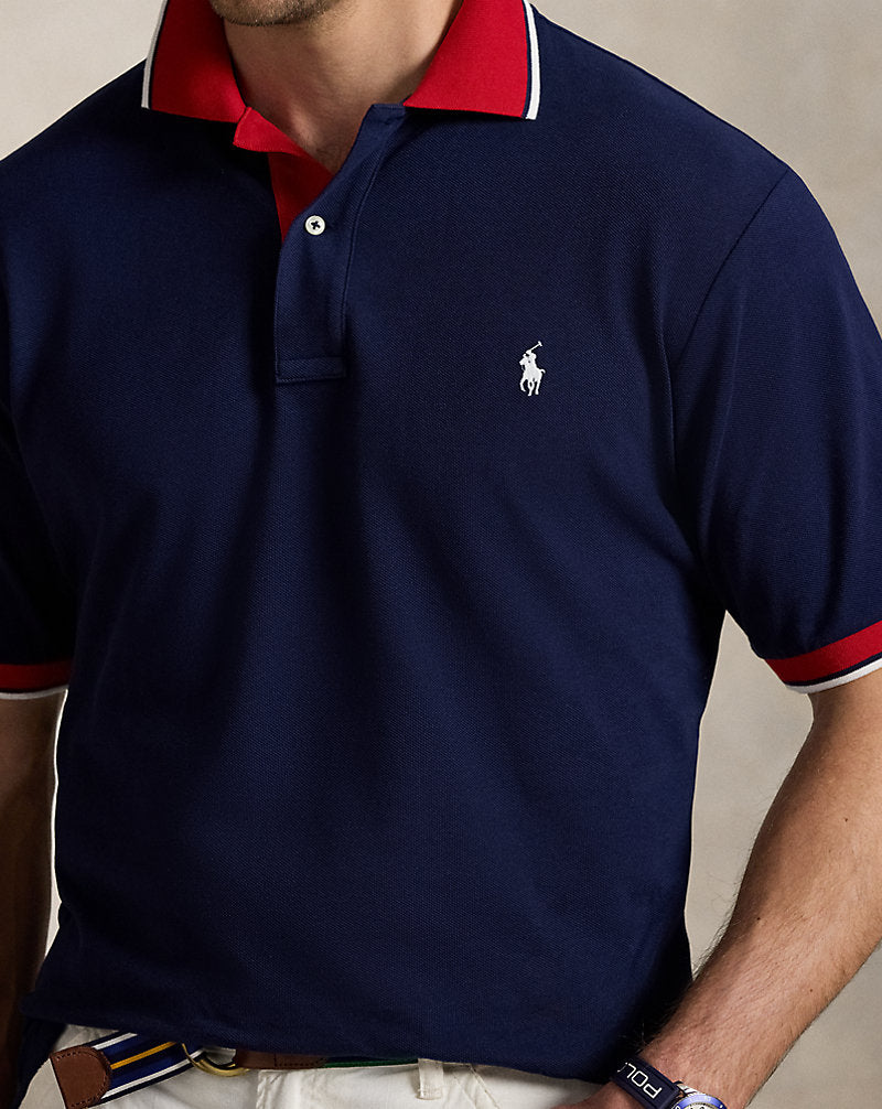Mesh Polo Shirt Newport Navy/Red