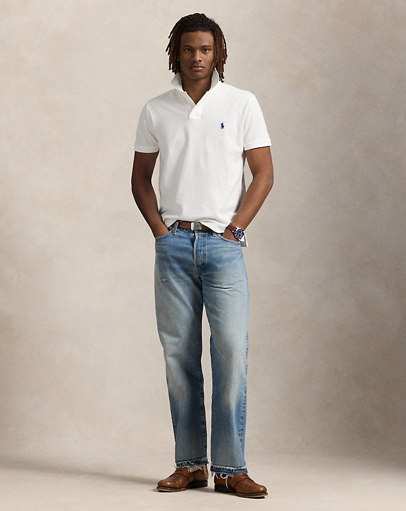 The Iconic Mesh Polo Shirt White/Navy