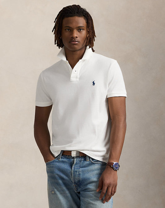 The Iconic Mesh Polo Shirt White/Navy