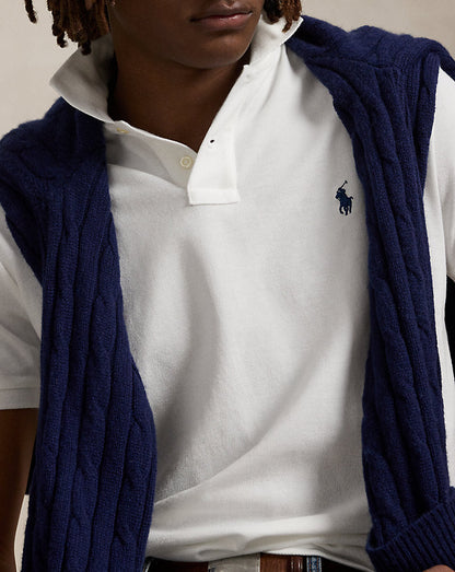 The Iconic Mesh Polo Shirt White/Navy