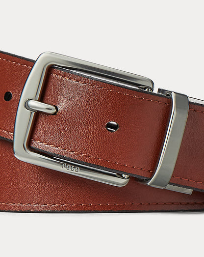 Reversible Leather Belt Gift Set Black/Saddle