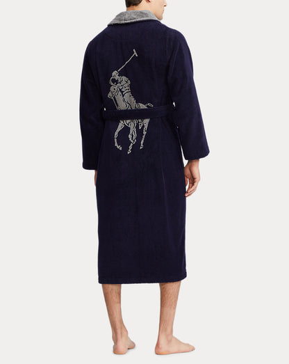 Cotton Terry Robe Navy