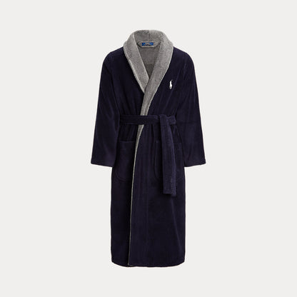 Cotton Terry Robe Navy