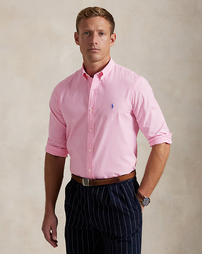 Custom Fit Stretch Poplin Shirt Carmel Pink