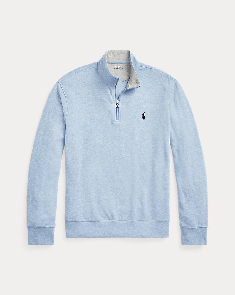 Luxury Jersey Quarter-Zip Pullover Isle Heather/C7978