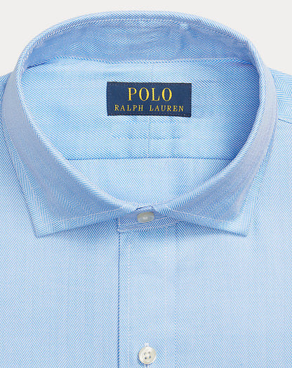Custom Fit Textured Shirt 5499a Blue