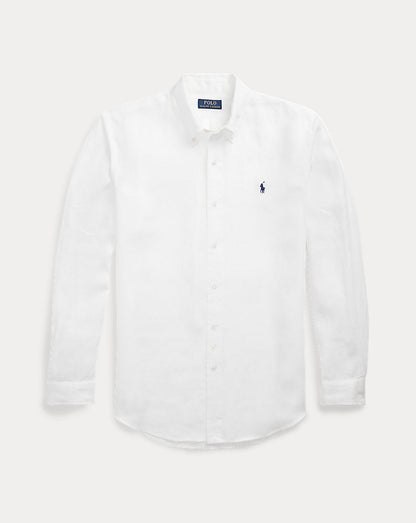 Slim Fit Linen Shirt Ceramic White