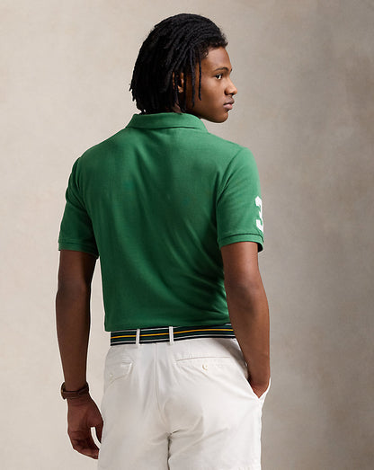 Custom Slim Fit Big Pony Mesh Polo Shirt Antique Green