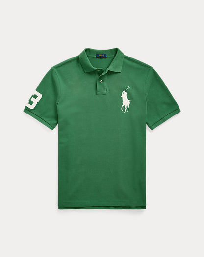 Custom Slim Fit Big Pony Mesh Polo Shirt Antique Green