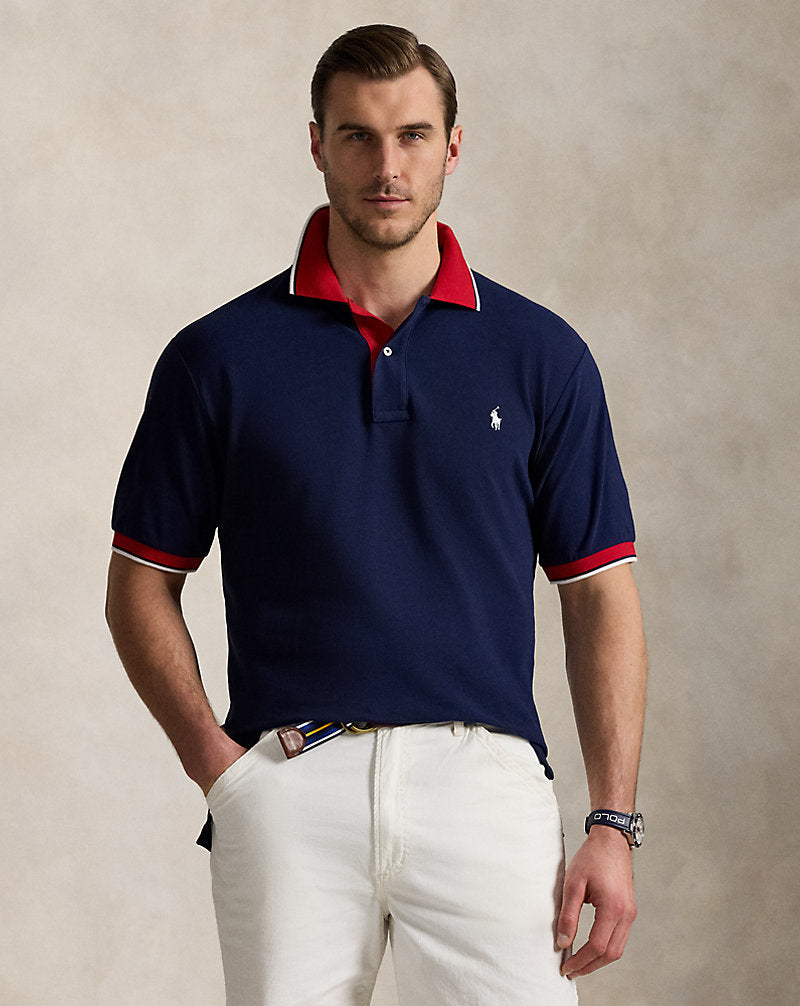 Mesh Polo Shirt Newport Navy/Red